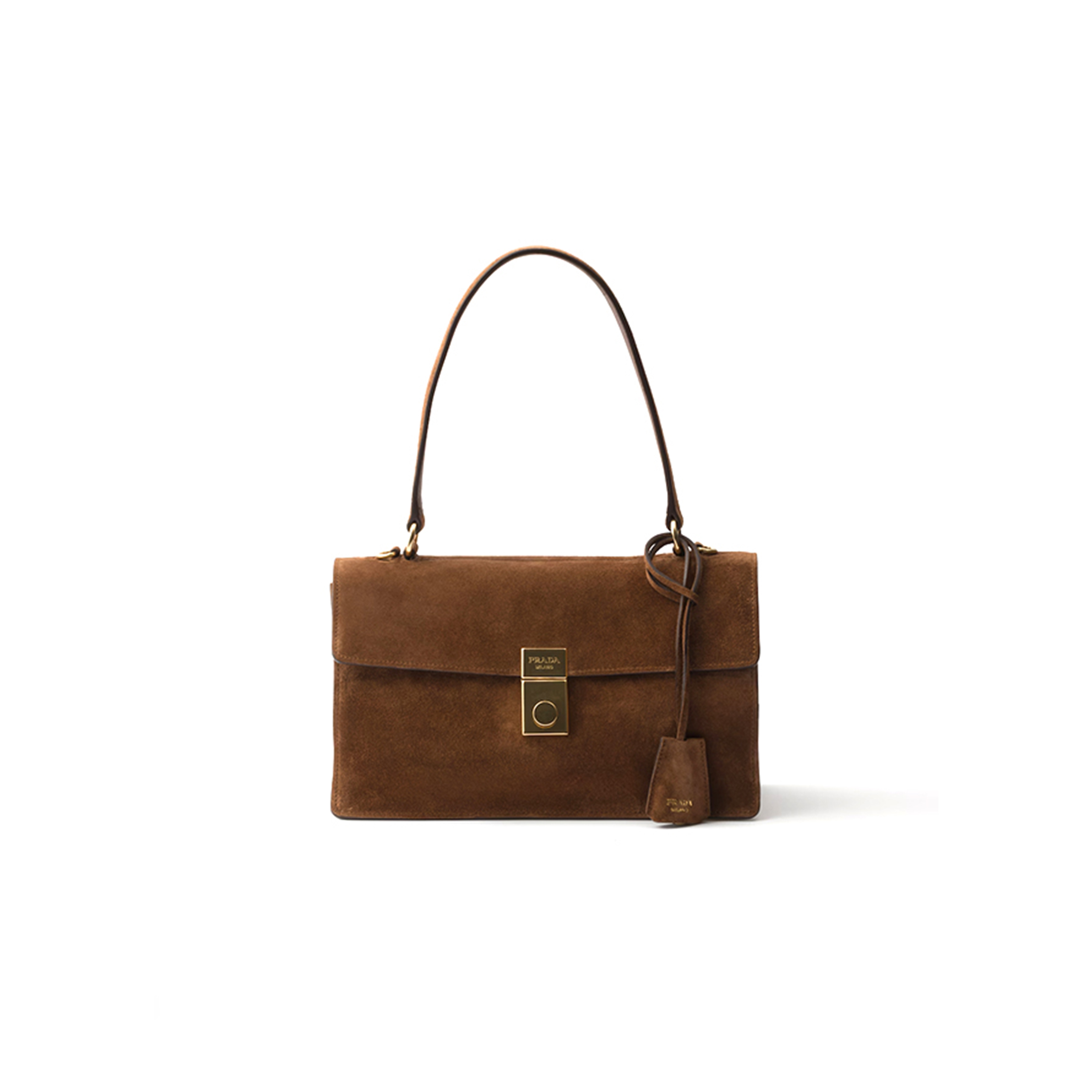 PRADA SOFT SOUND MEDIUM SUEDE SHOULDER BAG 1BN023 (28*16*10cm)